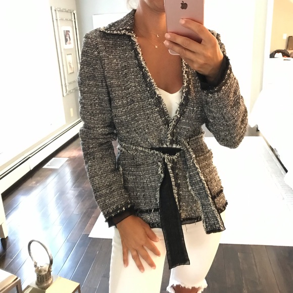Ann Taylor Jackets & Blazers - Ann Taylor Bouclè Italian fabric belted blazer 0